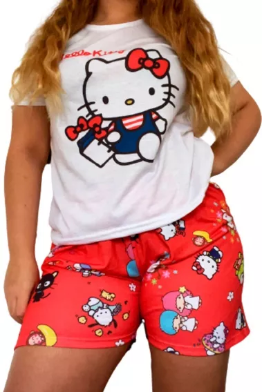 Conjunto Pijama Corto Short Verano Mujer Kitty