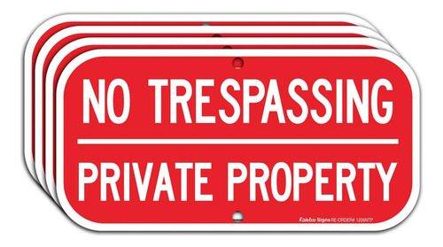 4 Unidad No Trespassing Sign Private Property Reflectante X