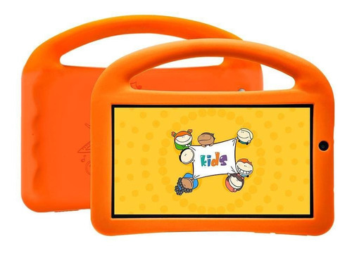 Tablet Dl Futura Kids,tela De 7, 8gb + Capa Com Alça Laranja