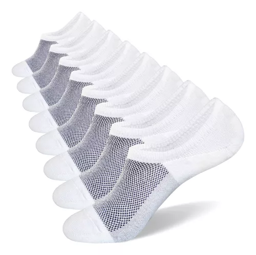 Juego de calcetines invisibles para hombre, paquete de 8 unidades, diseño  de algodón fino, corte bajo, antideslizantes, ideales para mocasines  planos