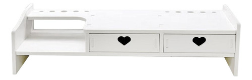 Soporte Elevador Para Monitor, Elevador Blanco 2 Cajones