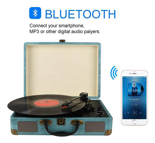Tocadiscos Record Player Kedok Vintage De Vinilo Bluetooth D