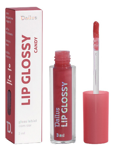 Dailus Lip Glossy - Candy Acabamento Brilhante Cor Rosa-pálido