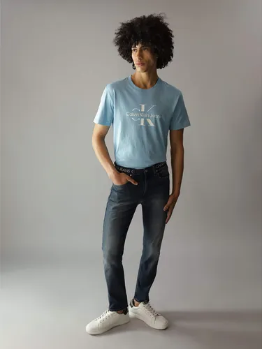 Polera Disrupted Outline Monologo Azul Calvin Klein