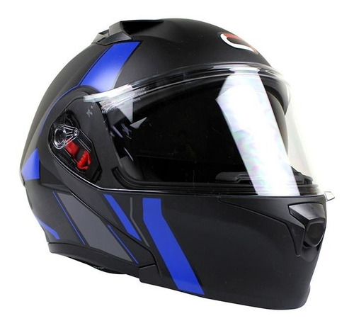 Casco Roda Rush Linzo Azul Mate Abatible Certificacion Dot