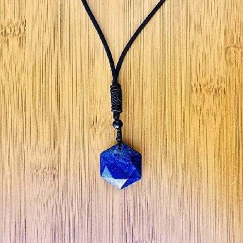 Collar Estrella Hexagonal Cuarzo Lapislázuli Amuleto Joyería