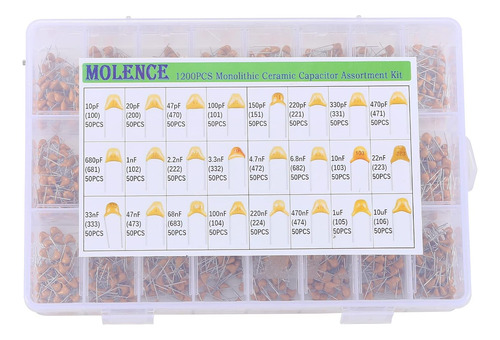 1200pcs 24 Valores Multicapa Condensador Cerámico Monolít...