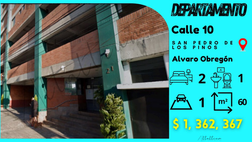 Venta De Departamento (60m2) A Pocos Pasos De Periférico, Costo Mixcoac, A 3 Mins De Metro Mixcoac Y Parque San Antonio. Db15r11