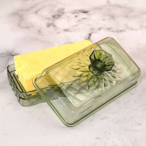 Tarro de mantequilla Glamour con tapa verde