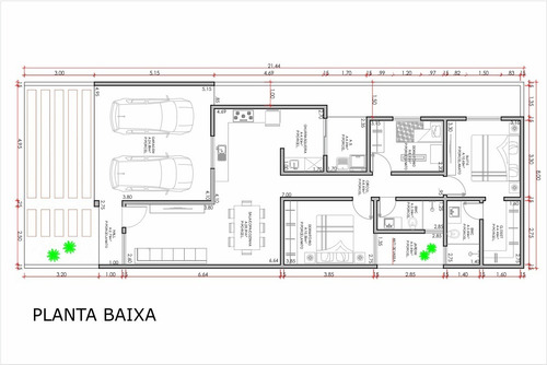 Imagem 2 de 9 de Planta De Casa 3 Qtos - Projetos Completos + Aprovação Ea160