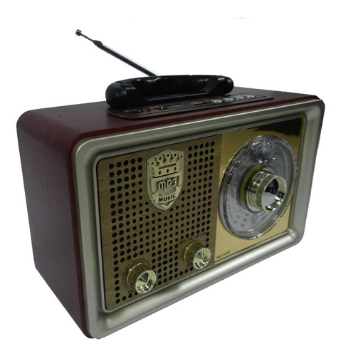 Radio Portatil Retro Vintage Bluetooth Am Fm Antigo Ms Cor Outro