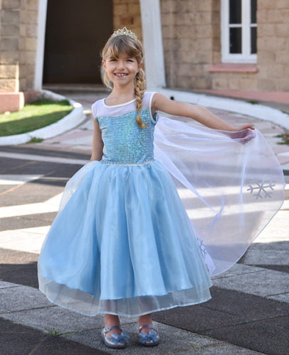 Vestido Disfraz .. Princesa Disney Elsa De Frozen 