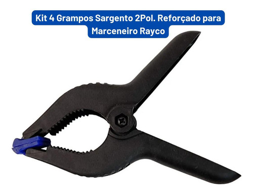 Kit 8 Grampos Sargento Madeira Marceneiro Aperto Rápido 2pol