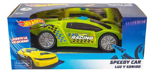 Hot Wheels Vehiculo Speedy Car Luz Y Sonido 22 Cm Int 16131 Personaje Verde