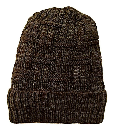 Gorro Unisex Lana Grueso Hombre Mujer Sin Pompom 