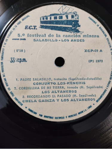 Vinilo Ep Festival De La Canción Minero Saladillo Los (ch76