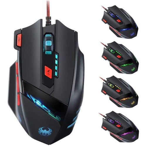 Mouse Gaming Zelotes Con Cable 9200dpi 8 Botones Usb Rgb