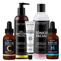 Comprar Kit Skincare Limpiador Facial + Tonico Facial + Serum Vitamina C + Suero Acido Hialuronico + Gel Contorno de Ojos - Kit Skin care Hidratacion Facial - Cuidado Facial Antienvejecimiento - Antimanchas