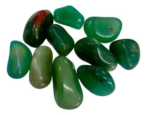 Kit Com 10 Pedras Quartzo Verde Roladas Pequenas Oferta