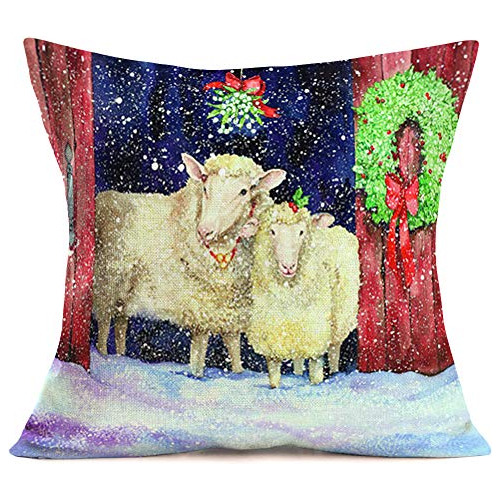 Fundas De Almohada Navideñas De Animales Oveja Granja ...