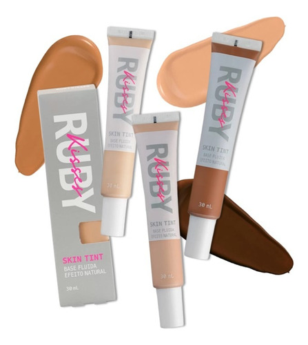 Base de maquiagem líquida Ruby Kisses skin tint tom 240 - médio escuro rosado  -  30mL 30g