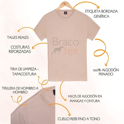 Imagen 6 de 10 de Remera Lisa 100% Algodón Peinado Premium-excelente Calidad