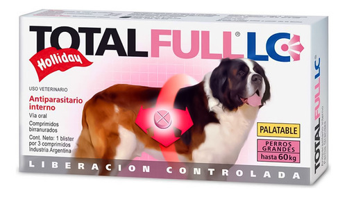 Total Flc Perros Grandes Hasta 60k Desparasitante 3 Tabletas