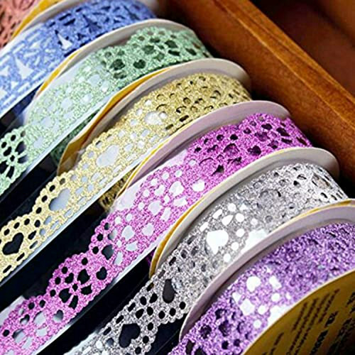 Papel Decorativo - Washi Tape,lace Pattern Glitter Bling Sel