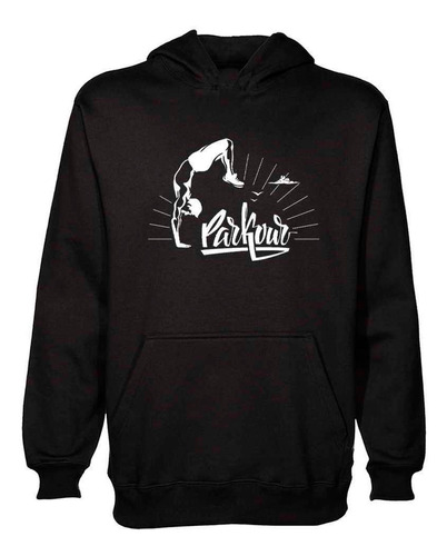 Buzo Canguro Logo Parkour Entrenamiento Hoodie