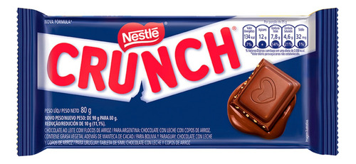 Chocolate ao Leite com Flocos Crunch  pacote 80 g