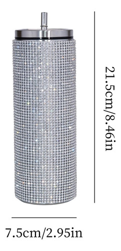 Vasos De Botella De Agua Con Brillo De Diamantes De Plata