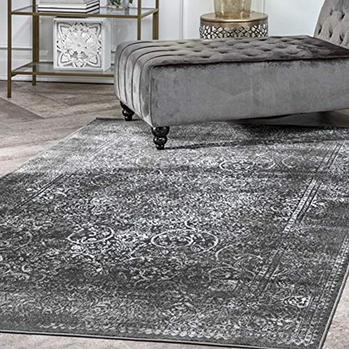 Nuloom Delores Alfombra Persa, 4 X 6, Gris Oscuro