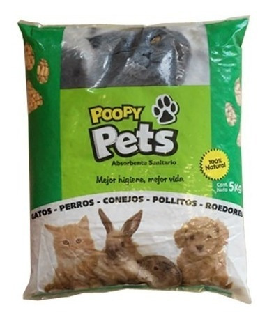 Pellets Poopy Pets Cama Sanitaria 5 Kg Para Gato