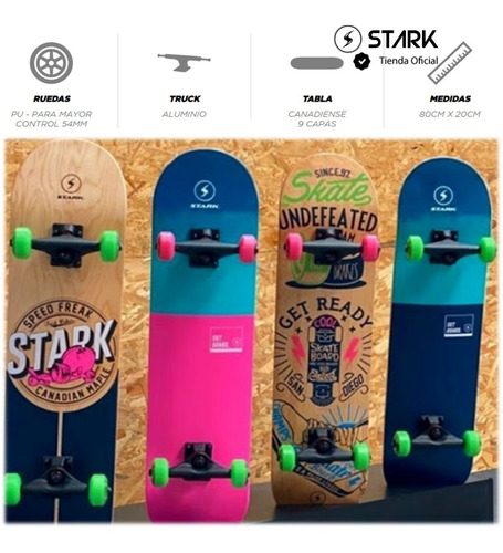 Imagen 6 de 10 de Skate Profesional Stark Maple Canadiense Truck Aluminio New