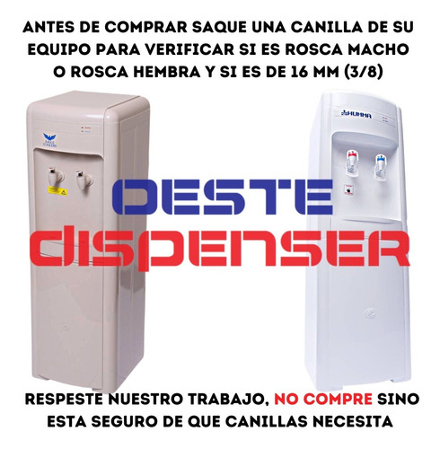 Imagen 4 de 8 de Juego De Canillas Blancas Para Dispenser Rosca Macho 16 Mm