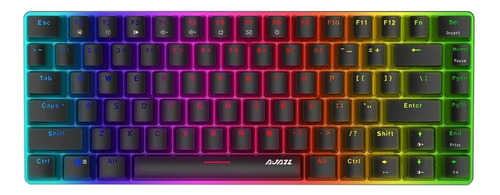 Teclado gamer Ajazz AK33 QWERTY Ajazz Blue inglés US color negro con luz RGB