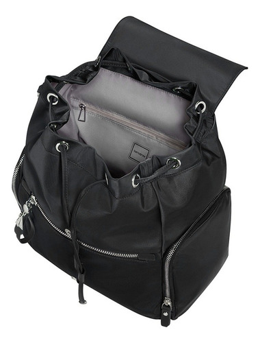 Mochila Samsonite Karissa Evo Mochila 3 Pkt 1 Buckle Black Color Negro Diseño de la tela Liso