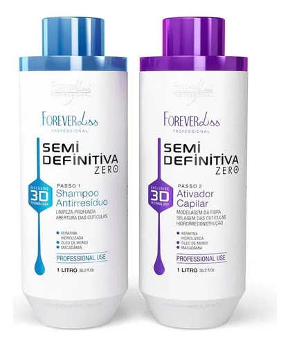 Kit Progressiva Forever Liss Semi Definitiva Zero 2x1l