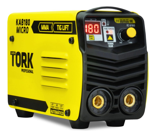 Máquina De Solda Inversora Kab Micro 180 Amperes 2 Em 1 Tork Cor Amarelo Frequência 50 Hz/60 Hz 220V