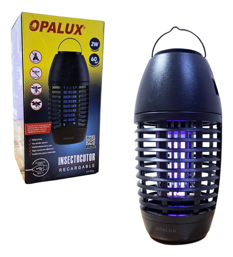 Insectocutor Recargable 2w 60m2 Opalux Op-7dcl