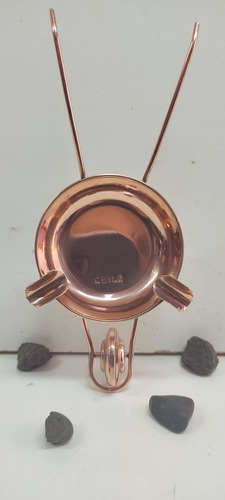 Imagen 3 de 6 de Cenicero De Cobre Forma De Carretilla Artesanía Chilena