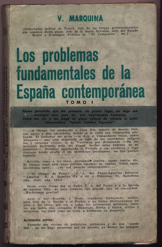Problemas Fundamentales De España Contemporanea - Marquina