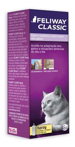 Feliway Classic Spray Ceva 60ml Feromônio