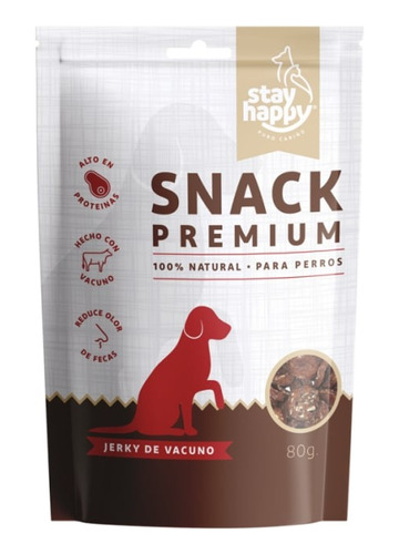 Snack Premium Para Perros Jerky D Vacuno X1 100% Natural 80g