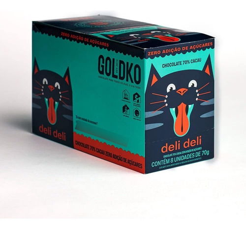 Deli Deli 70% Cacau C/ 8 Unid - Gold Ko