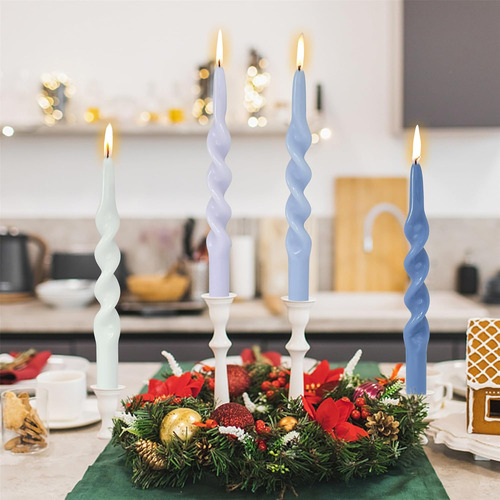 Njao Hoo - Velas Cónicas Cortas Cónicas Color Azul Degradado