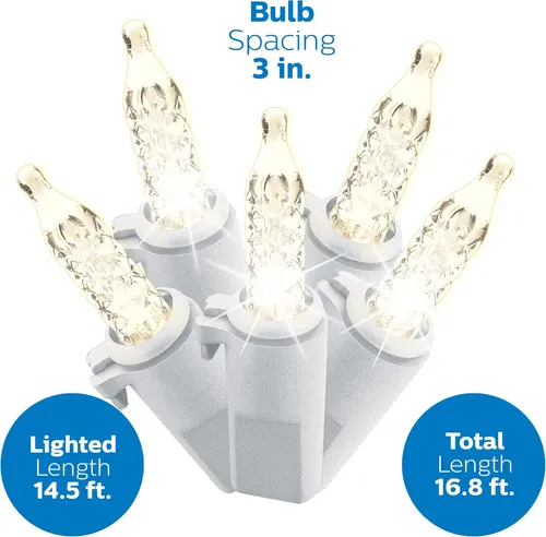 Philips 150 Led Glisten Warm White Faceted Mini Icicle Light Philips 150 Led Glisten Warm White Faceted Mini Icicle Light