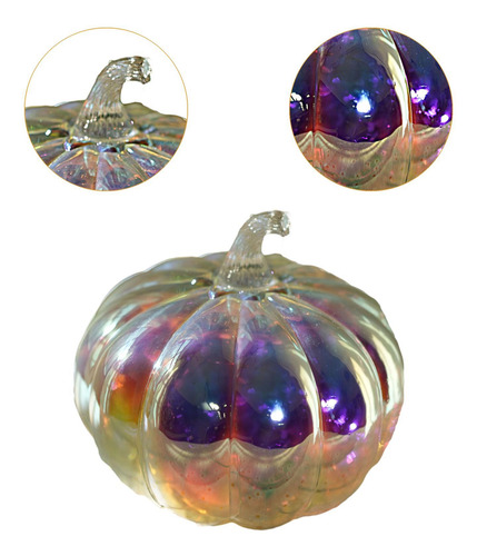 Lámpara De Calabaza De Cristal Con Temporizador, Adorno De