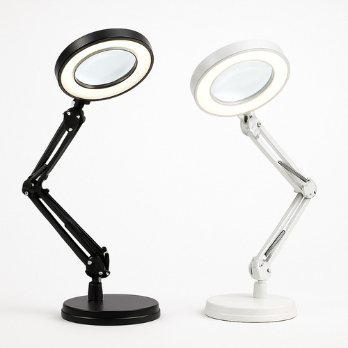 Lupa Com Led De Bancada Lente Monofocal Com Aumento De 8d