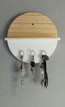 Comprar Porta Llaves En Madera De Pared Llavero Con Estante 3ganchos